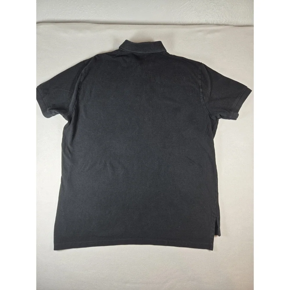 Polo Ralph Lauren Mens Classic Fit Black Pique Polo Shirt Purple Pony XL